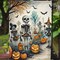 Edge Collections - 11 1/4" X 15 1/2" - Multicolor - Haunted Mansion Garden Flag Halloween Outdoor Scene - 1 Piece